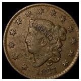1827 RB Coronet Head Large Cent CLOSELY UNCIRCULAT