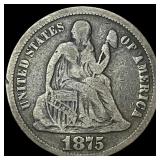 1875 Seated Liberty Dime LIGHTLY CIRCULATED