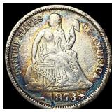 1873 Seated Liberty Dime (Arrows) NEARLY UNCIRCULA