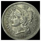 1881 Nickel Three-Cent Piece NEARLY UNCIRCULATED