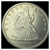1842 Silver Seated Liberty Half Dollar CLOSELY UNC