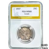 1937 Canada Silver 25C PGA MS66
