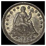 1853 Arrows Seated Liberty Half Dime CLOSELY UNCIR