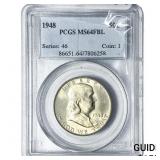 1948 Franklin Half Dollar PCGS MS64 FBL