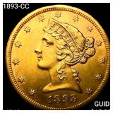 1893-CC $5 Gold Half Eagle UNCIRCULATED