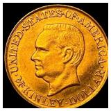 1916 Gold McKinley Dollar GEM BU