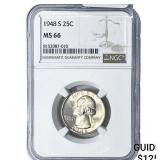 1948-S Washington Silver Quarter NGC MS66