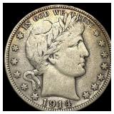 1914-S Silver Barber Half Dollar LIGHTLY CIRCULATE