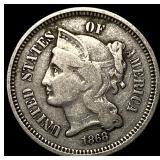 1868 Nickel Three-Cent Piece ABOUT UNCIRCULATED