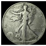 1938-D Silver Walking Liberty Half Dollar NICELY C