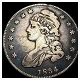 1834 Capped Bust Silver Half Dollar ABOUT UNCIRCUL
