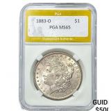 1883-O Morgan Silver Dollar PGA MS65