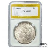1883-O Morgan Silver Dollar PGA MS65