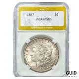 1887 Morgan Silver Dollar PGA MS65