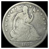 1877 Seated Liberty Half Dollar LIGHTLY CIRCULATED