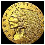 1908 Indian Head $2.5 Gold Quarter Eagle UNCIRCULA