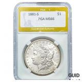 1881-S Morgan Silver Dollar PGA MS66