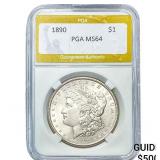 1890 Morgan Silver Dollar PGA MS64