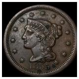 1855 Braided Hair Large Cent CLOSELY UNCIRCULATED