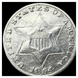 1854 Silver Three-Cent Piece UNCIRCULATED