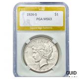 1926-S Silver Peace Dollar PGA MS63