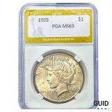 1935 Silver Peace Dollar PGA MS63