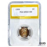 1906 Indian Head Cent PGA MS65 BN