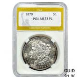 1879 Morgan Silver Dollar PGA MS63 PL