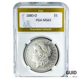 1880-O Morgan Silver Dollar PGA MS63