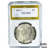 1897-S Morgan Silver Dollar PGA MS63