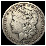 1891-CC Silver Morgan Dollar LIGHTLY CIRCULATED