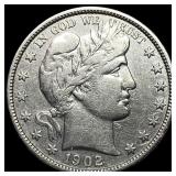 1902 Silver Barber Half Dollar CLOSELY  UNCIRCULA