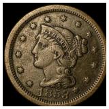 1853 BN Braided Hair Large Cent CLOSELY UNCIRCULAT