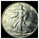 1942-S Silver Walking Liberty Half Dollar GEM BU