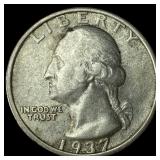 1937-S Silver Washington Quarter CHOICE BU