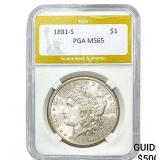 1881-S Morgan Silver Dollar PGA MS65