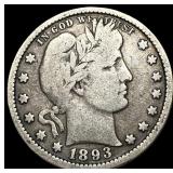 1893 Silver Barber Quarter LIGHTLY CIRCULATED
