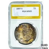 1897 Morgan Silver Dollar PGA MS65