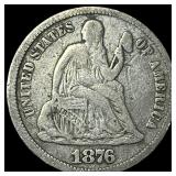 1876-CC Silver Dime LIGHTLY CIRCULATED
