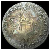 1857 Silver Three-Cent Piece NICELY CIRCULATED
