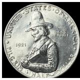 1921 Silver Pilgrim Tercentenary Half Dollar GEM B