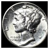 1941-S FB Silver Mercury Dime GEM BU