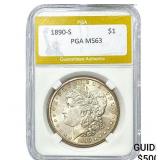 1890-S Morgan Silver Dollar PGA MS63