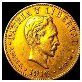 1916 Cuba Gold 2 Pesos UNCIRCULATED