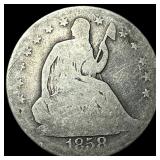 1858-O Silver Seated Liberty Half Dollar NICELY CI