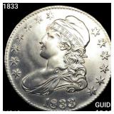 1833 Capped Bust Half Dollar CHOICE BU