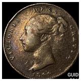1844 Great Britain Vctoria Copper 1/3 Farthing