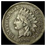 1859 Copper-Nickel Indian Head Cent NEARLY UNCIRCU