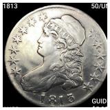 1813 50/UNI Capped Bust Half Dollar CHOICE AU