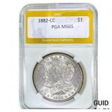 1882-CC Morgan Silver Dollar PGA MS65